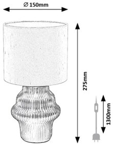 Lampa de masa ceramica verde abajur alb Glimo