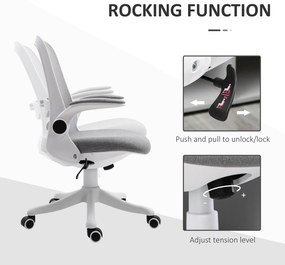 Vinsetto Fotoliu de birou Silla de Escritorio Basculante Altura Ajustable Reposabrazos Elevable 62,5x60x94-104 cm Gris | Aosom Romania