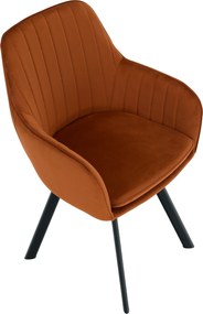 Scaun de design, ţesătură Velvet teracot, AURIL