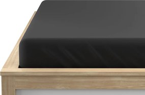 Cearsaf Jersey HIGHFIT negru 90 x 200 cm