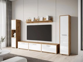 Mobilier living Ikinra XL (Stejar wotan + lucios Alb) . 1104553