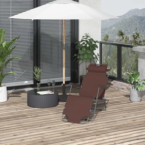 Sezlong de Gradina Outsunny sau de Piscina, Pliabil, Gri | Aosom Romania