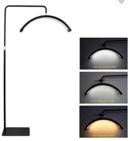 Lampa cu led, semiluna, 28 de inch, moonlight, pentru cosmetica, make-up, dermopigmentare, tatto, lash artisti, neagra Mdey Light