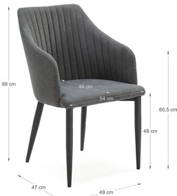 Set de scaune de sufragerie gri închis 2 buc. tapițat Nadi – Marckeric