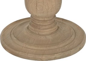 Masă dining rotundă din lemn de mango, natur, 6 locuri, cu picior central strunjit, 76 x 140 cm, „Orly”
