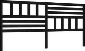 vidaXL Tăblie de pat, negru, 206x4x100 cm, lemn masiv de pin