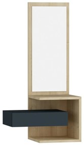 Raft de perete cu oglindă Stella Oak and Anthracite