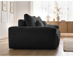 Canapea neagră cu tapițerie din chenille 264 cm Ivane – Bobochic Paris