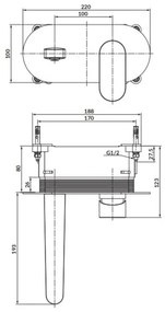 Baterie de lavoar pentru instalare ascunsă Cersanit S951-330-CREA crom lucios