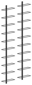 vidaXL Suporturi sticle de vin de perete 20 sticle 2 buc. negru metal