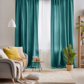 Goldea draperie decorativă rongo - albastru petrol 240x145 cm