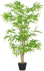 Outsunny Bambus artificial 1,20 înălțime m realist de Bambus cu Tulpini Reale - Ghiveci inclus Negru Verde | Aosom Romania