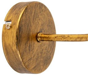 Lampă de perete vintage aurie cu abajur din catifea neagră - Matt