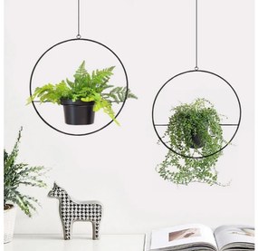 SET 2x suport suspendat pentru ghiveci de flori 25cm/30cm metal