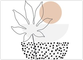 Tablou pe sticlă - Linie de artă flori N⁰3 (70x50 cm)