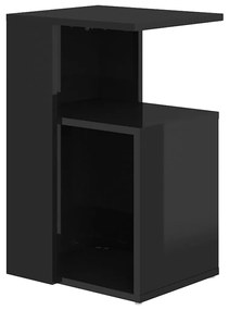 Masa laterala, negru extra lucios, 36x30x56 cm, PAL 1, negru foarte lucios