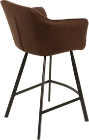 Scaun bar cu brate, elegant, Loft microfibra maro antic A-39082 VC