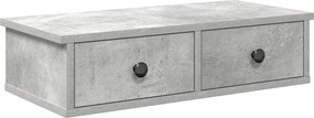 vidaXL Raft de perete cu sertare Gri beton 60x28x15 cm Lemn prelucrat