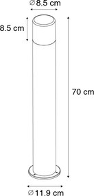 Lampă de exterior în picioare albă cu abajur opal 70 cm - Odense