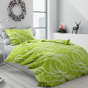 Lenjerie de pat bumbac Aromis verde Nasturi Dimensiune lenjerie de pat: 70 x 90 cm | 140 x 220 cm