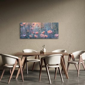 Tablou - Flori în culori pastelate (120x50 cm)
