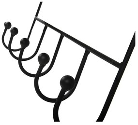 Cuier de perete negru cu raft din metal 42 cm Almeria – Garden Pleasure