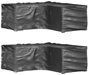 vidaXL Huse mobilier grădină formă L, 2 buc, 16 ocheți, 215x215x70 cm