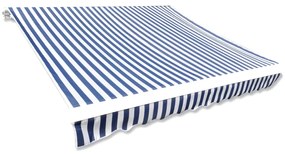 vidaXL Pânză de copertină, albastru și alb, 350 x 250 cm