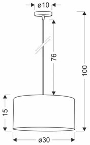 Lustră pe cablu LEGNO 1xE27/40W/230V d. 30 cm maro
