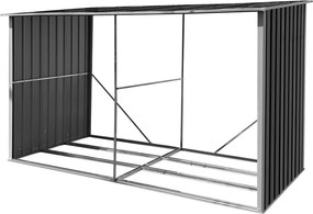 Magazie pentru lemn, antracit/alb, 377,5x121x194 cm, DARYL TIP 4