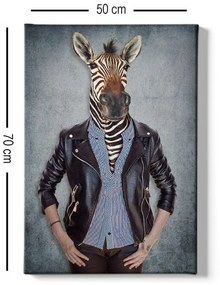 Tablou Canvas Zebra, Multicolor, 70 x 50 cm