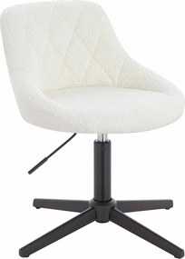 HR1054CROSS Scaun Crem Boucle cu Bază Neagră