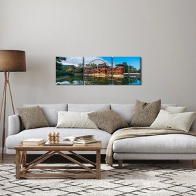Tablou - Templul Byodo-in, Japonia (cu ceas) (90x30 cm)