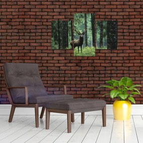 Tablou - Cerb în pădurea adâncă (90x60 cm)