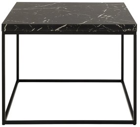 Măsuță de cafea neagră cu blat cu aspect de marmură 60x60 cm Barossa – Actona