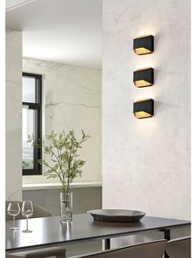Aplică de perete negru-mat LED cu intensitate reglabilă Arino – Trio
