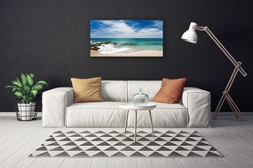 Tablou pe panza canvas Sea Beach Peisaj Alb Albastru