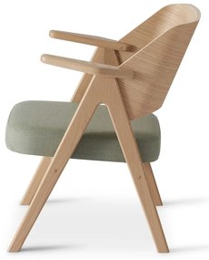 Fotoliu din lemn de stejar Findahl Hammel Me Tube, verde deschis