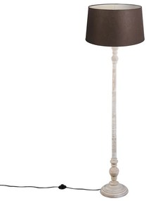 Lampă de podea cu abajur din in brun 45 cm - Classico