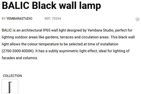 Aplica LED de exterior design modern IP65 BALIC Black
