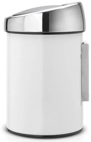 Cos de gunoi Brabantia Touch Bin 647216, 3 L, Deschidere lina si silentioasa, Montare pe perete, Alb