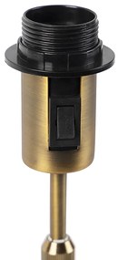 Lampă de masă bronz cu abajur oval din catifea cu design de frunze 35cm - Parte