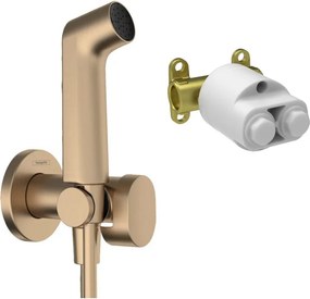 Set dus igienic cu corp ingropat Hansgrohe Bidette S EcoSmart 1 jet bronz periat