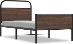 vidaXL Cadru de pat fără saltea stejar maro 90x200 cm Lemn prelucrat