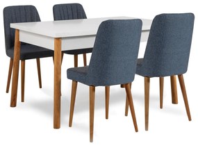 Set masă scaune Senteago (pentru persoane) (Pin atlantic + alb + albastru marin). 1106426