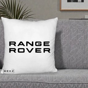 Perna Personalizata cu emblema Range Rover, 40x40 cm, Alb Pufos, Husa Detasabila, Perna Inclusa, BEKZ®