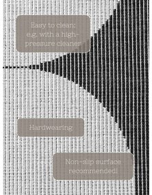 Covor tip traversă pentru interior și exterior alb-negru 80x250 cm Duet Bowen – NORTHRUGS