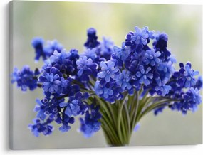 Tablou buchet cu flori albastre (70x50 cm)