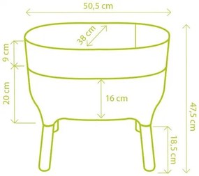Recipient scund de cultivare Plastia Urbalive, crem
