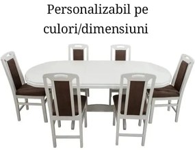 SET COM 2 MASA 160/195/95/76 + 6 SCAUNE
